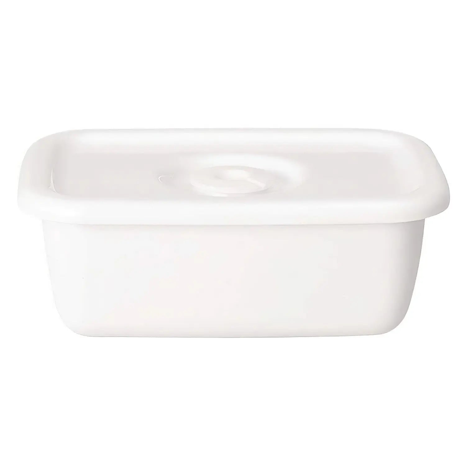 Noda Horo White Series Enamel Rectangle Deep Food Containers With Sealed Lid Small - YOYO JAPAN