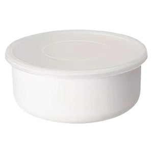 Noda Horo White Series Enamel Round Food Containers With Lid 19cm - YOYO JAPAN