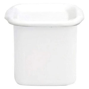 Noda Horo White Series Enamel Square Food Containers With Enamel Lid Large - YOYO JAPAN