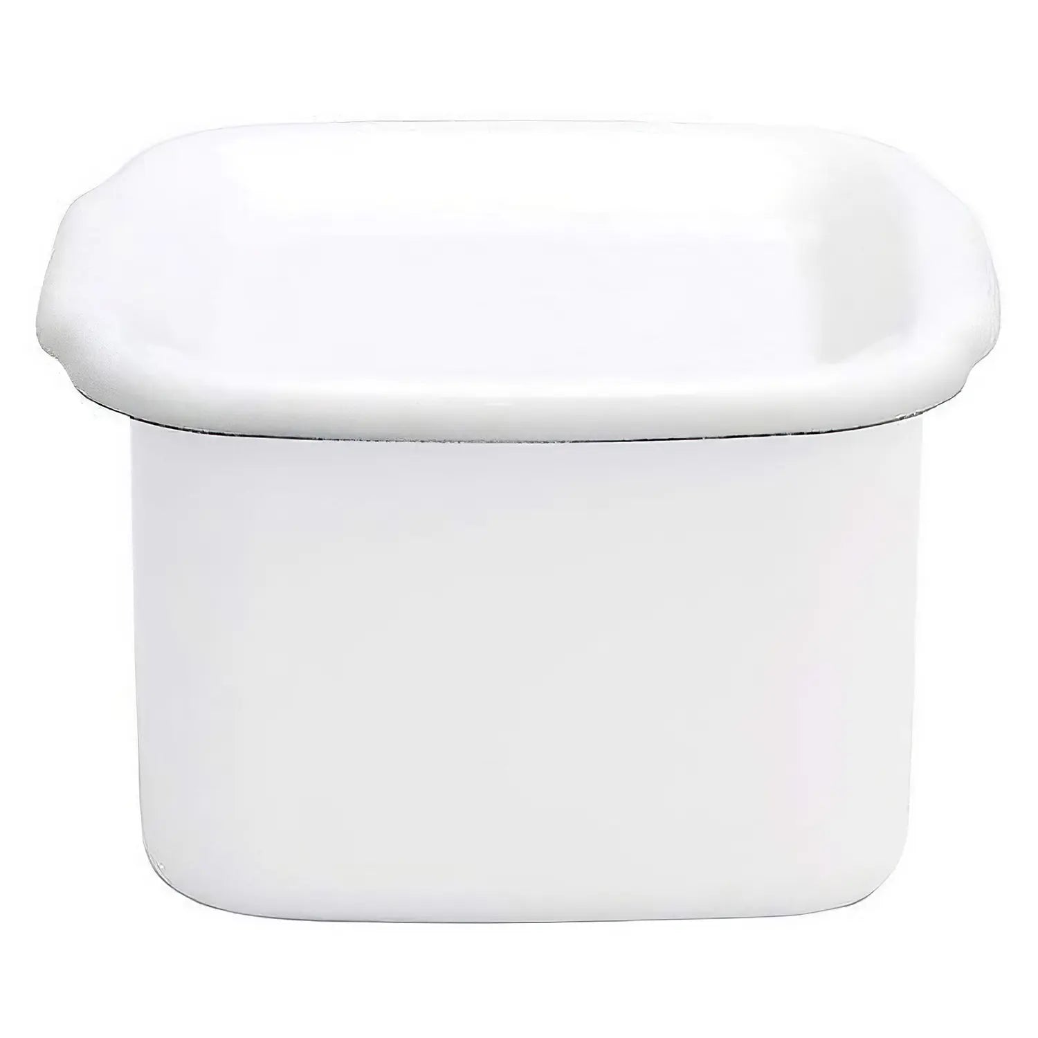 Noda Horo White Series Enamel Square Food Containers With Enamel Lid Medium - YOYO JAPAN