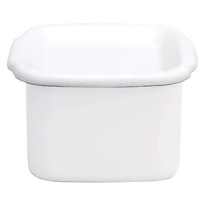 Noda Horo White Series Enamel Square Food Containers With Enamel Lid Medium - YOYO JAPAN