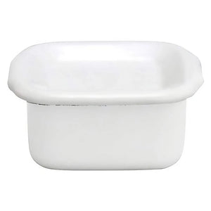 Noda Horo White Series Enamel Square Food Containers With Enamel Lid Small - YOYO JAPAN