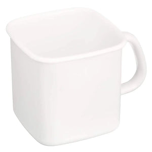 Noda Horo White Series Enamel Square Food Containers With Handle And Lid 1.2L - YOYO JAPAN