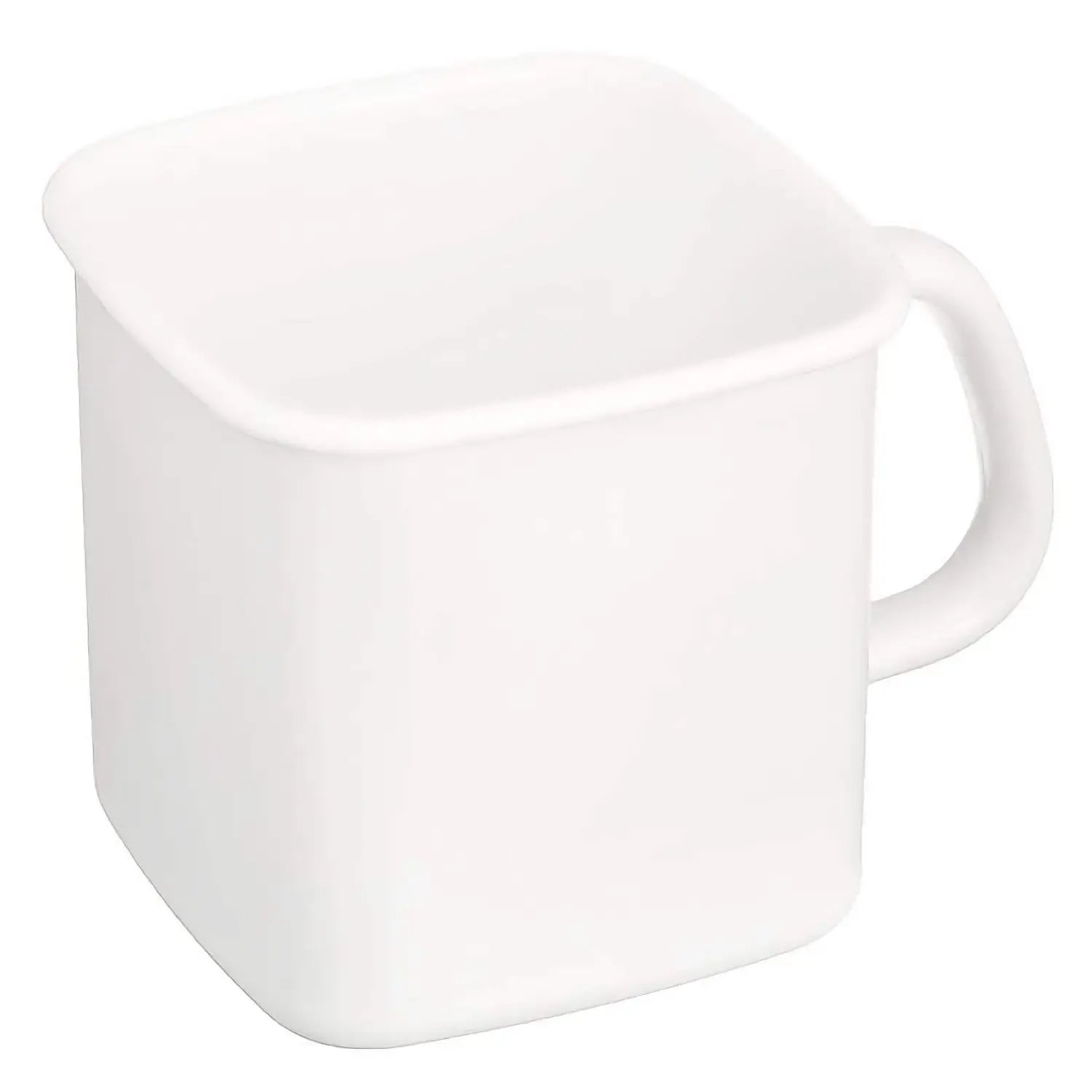 Noda Horo White Series Enamel Square Food Containers With Handle And Lid 1.2L - YOYO JAPAN