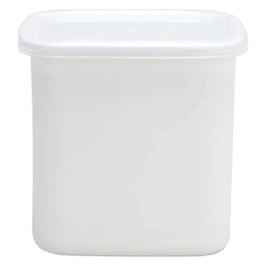 Noda Horo White Series Enamel Square Food Containers With Lid Large - YOYO JAPAN