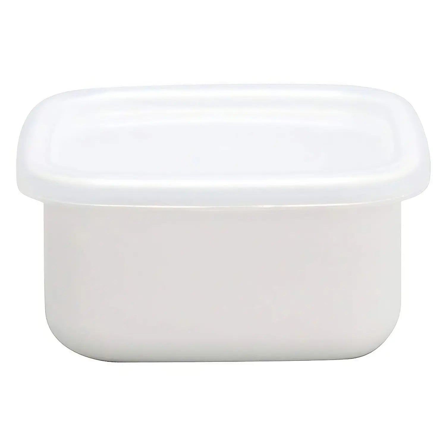 Noda Horo White Series Enamel Square Food Containers With Lid Small - YOYO JAPAN