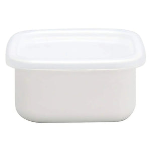 Noda Horo White Series Enamel Square Food Containers With Lid Small - YOYO JAPAN