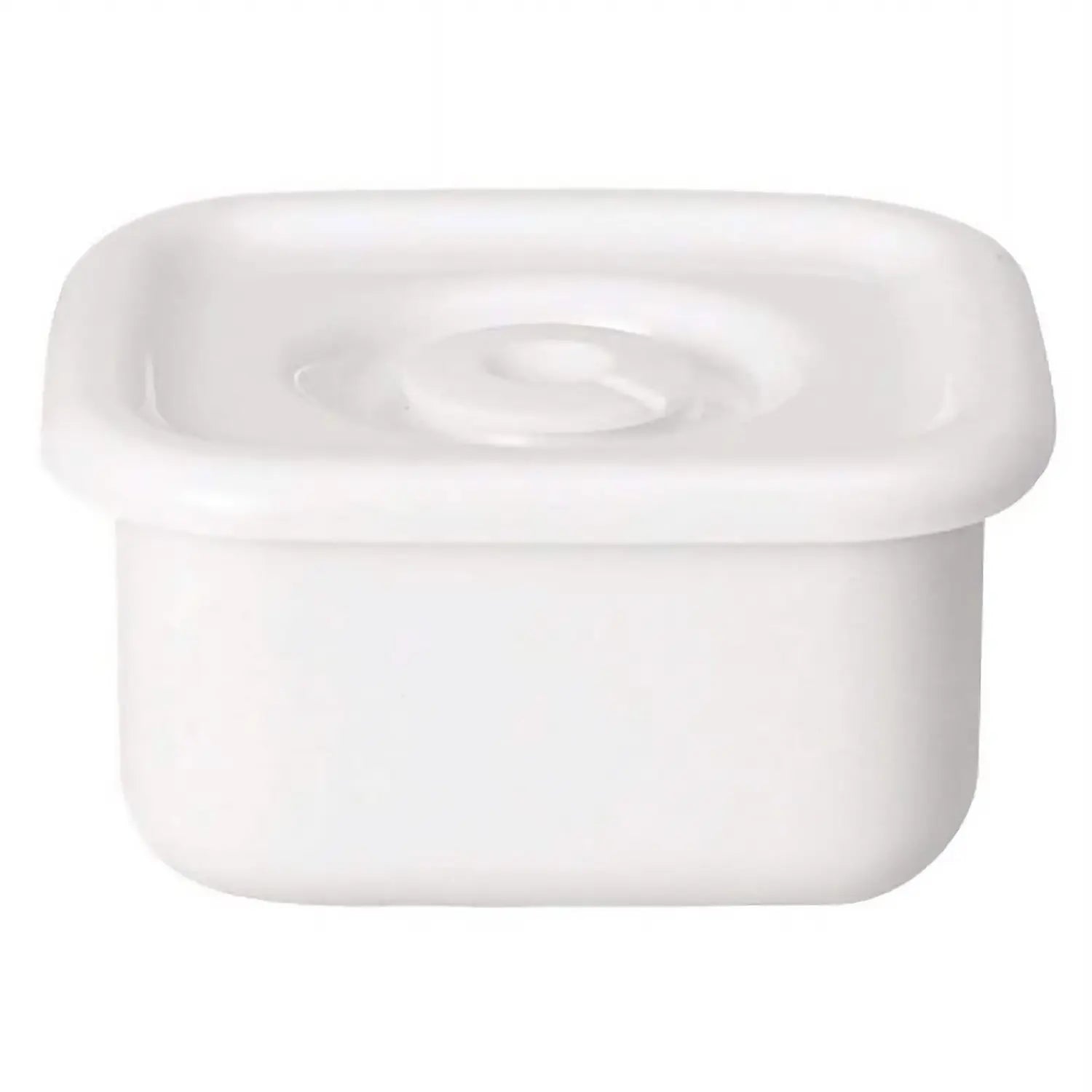 Noda Horo White Series Enamel Square Food Containers With Sealed Lid Small - YOYO JAPAN
