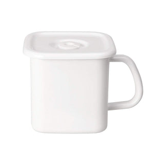 Noda Horo White Series Storage Container Stocker Square L W/ Airtight Lid & Handle - Made In Japan - YOYO JAPAN