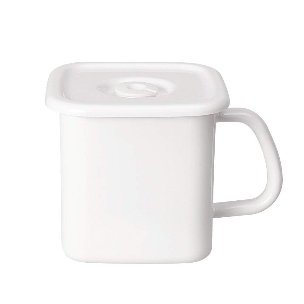 Noda Horo White Series Storage Container Stocker Square L W/ Airtight Lid & Handle - Made In Japan - YOYO JAPAN