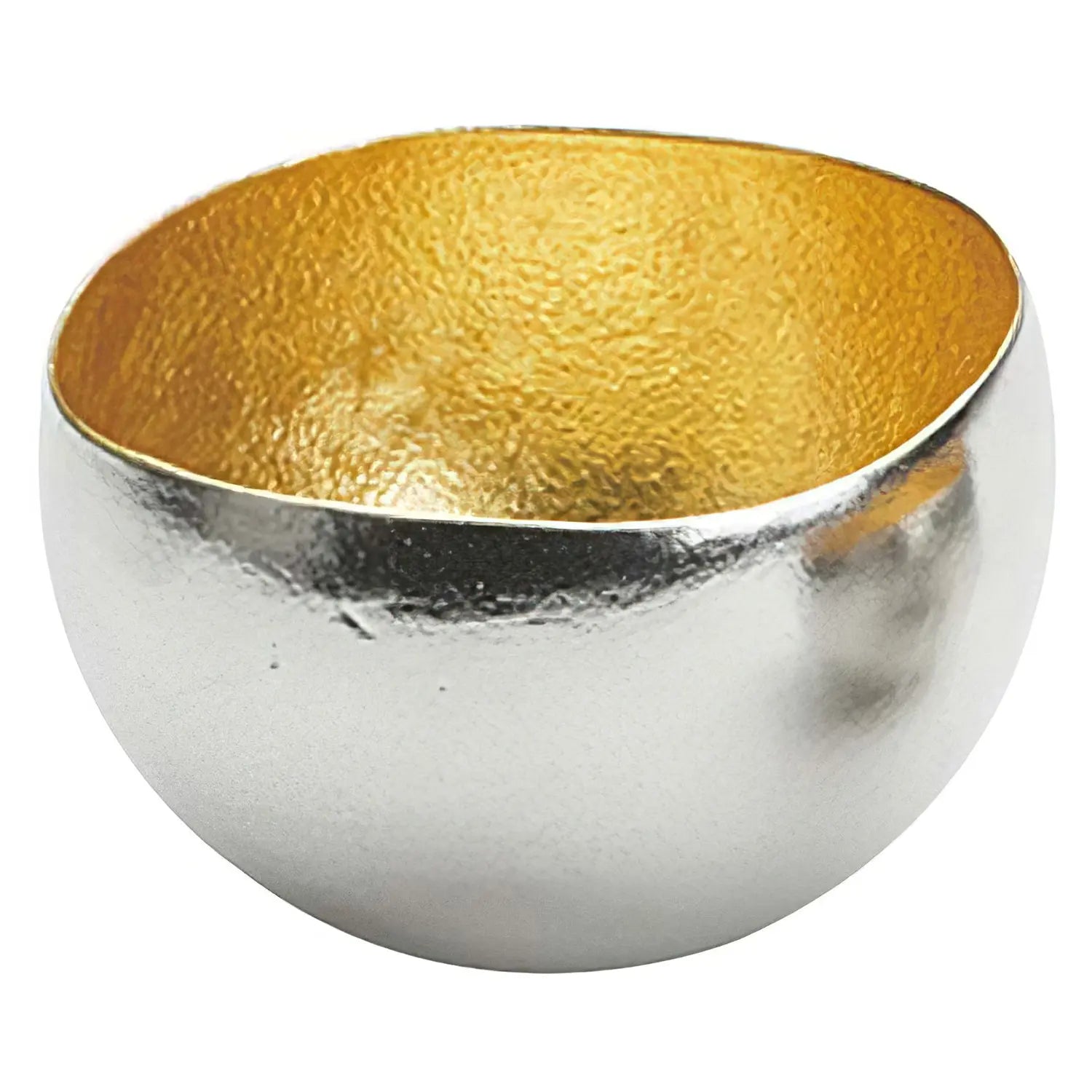 Nousaku Hand-Crafted Cast Tinware Kuzushi Yure Misshapen Swing Cold Sake Cup 130ml - Gold - YOYO JAPAN