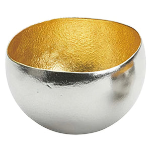 Nousaku Hand-Crafted Cast Tinware Kuzushi Yure Misshapen Swing Cold Sake Cup 130ml - Gold - YOYO JAPAN