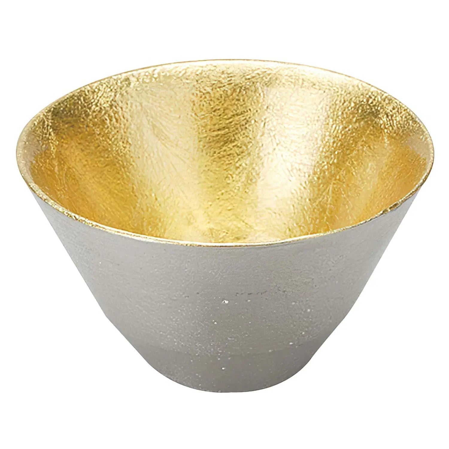 Nousaku Hand-Crafted Cast Tinware Sakazuki Cold Sake Cup 40Ml Gold - YOYO JAPAN