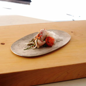 Nousaku Tinware Medium Long Plate Nunome - YOYO JAPAN