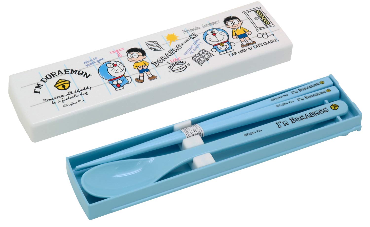 Osk Bento Box Lunch Pull Lid Doraemon Japan W/Chopsticks/Spoon/Sliding/No Clicking - Dishwasher Safe Ct-27 - YOYO JAPAN