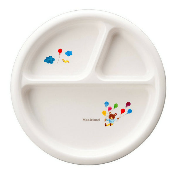 Osk Mealtime Baby Toddler Plastic Unbreakable Divided Plate With Non-Slip Base - YOYO JAPAN