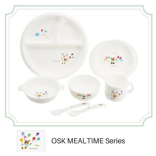 Osk Mealtime Baby Toddler Plastic Unbreakable Divided Plate With Non-Slip Base - YOYO JAPAN