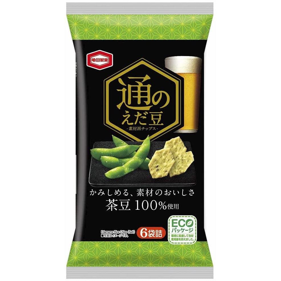 Kameda Tsuno Edamame Rice Crackers 70g (Box of 12 Bags) - YOYO JAPAN