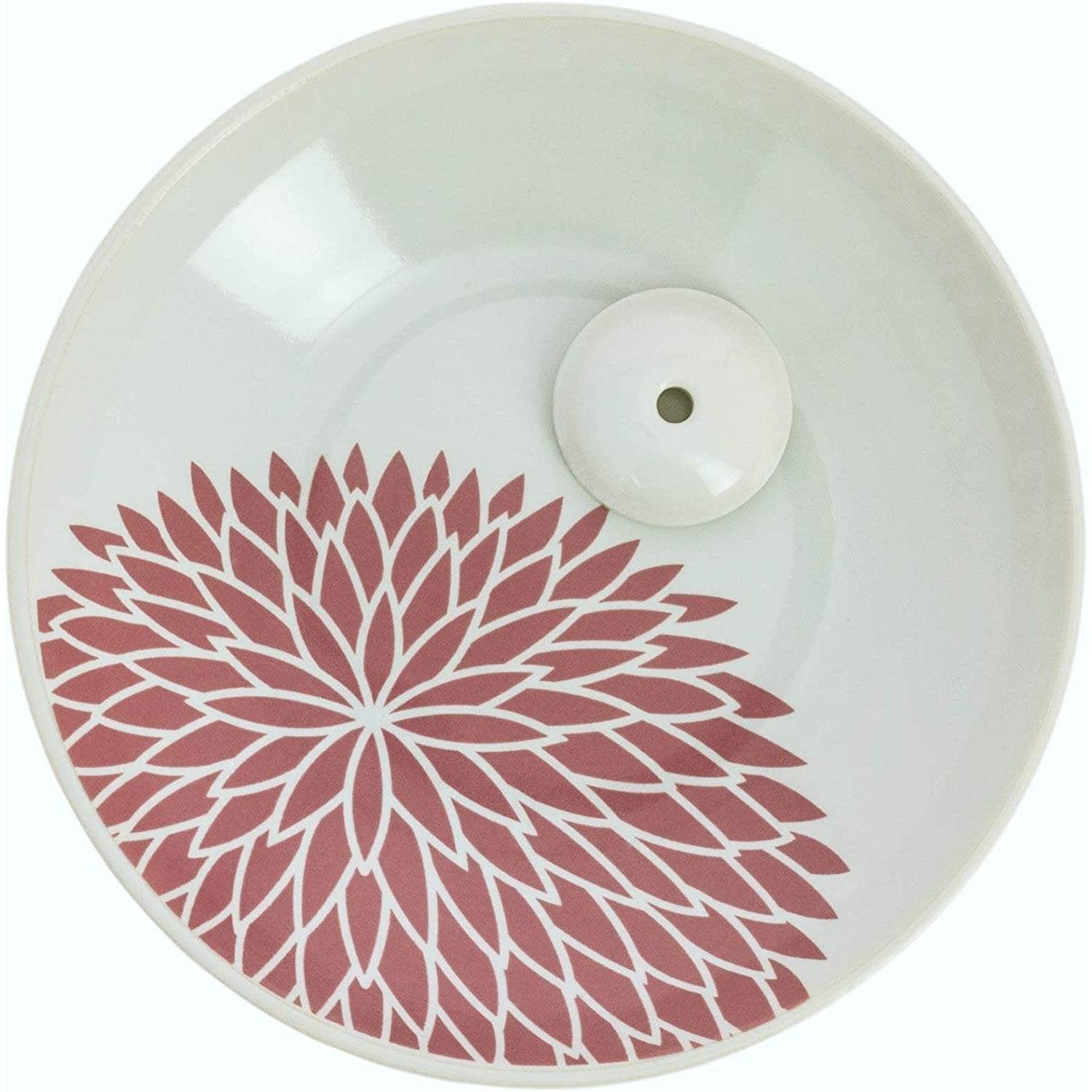 Nippon Kodo Japanese Incense Burner Kikumon Chrysanthemum (Set of Pottery Incense Plate and Incense Holder) - YOYO JAPAN