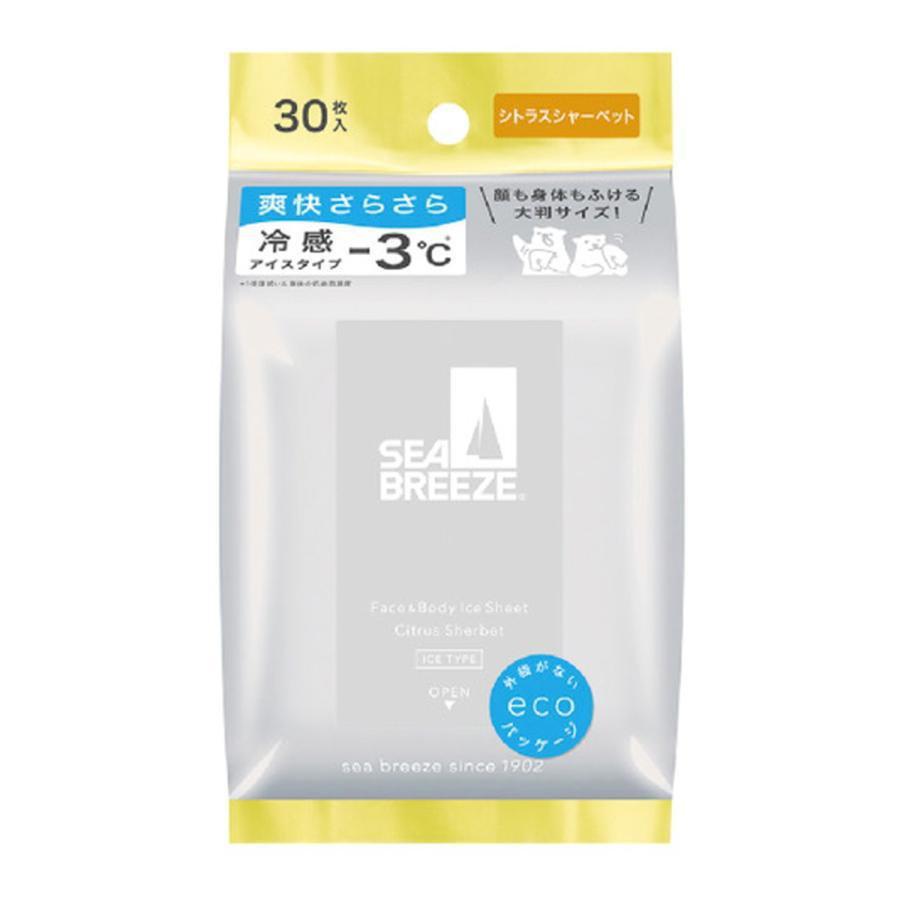 Sea Breeze Deodorant Cooling Body Wipes Citrus Sherbet 30 Sheets - YOYO JAPAN