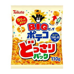 Tohato Poteco Ring Shaped Potato Chips Lightly Salted Big 110g (Pack of 3) - YOYO JAPAN