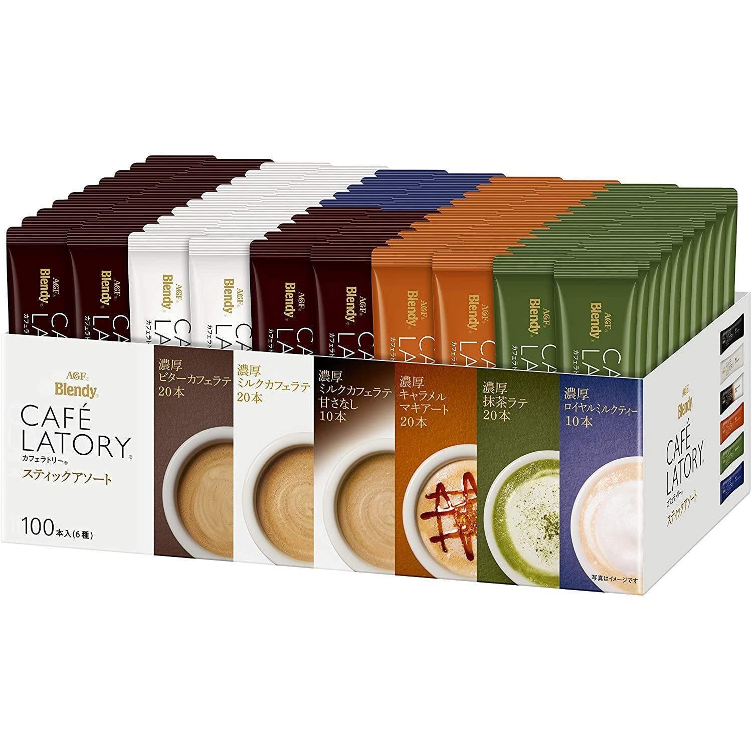 AGF Blendy Cafe Latory Instant Tea and Coffee Assortment 100 Sticks - YOYO JAPAN