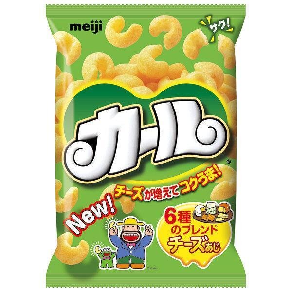 Meiji Karl Corn Puff Snack Cheese & Light Salt Flavors (Pack of 2 Bags) - YOYO JAPAN