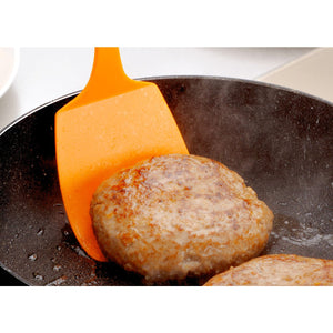 Shimomura Heat-Resistant Flexible Kitchen Spatula Nylon Turner Orange - YOYO JAPAN