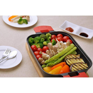 Uchicook Steam Grill with Metal Lid Red UCS15 - YOYO JAPAN