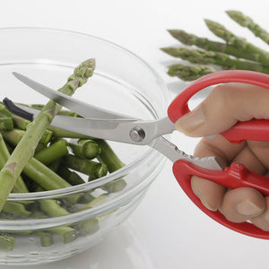 Shimomura Curved Kitchen Scissors Serrated Non-Scratch Scissors - YOYO JAPAN