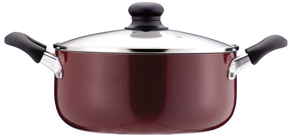 Pearl Kinzoku 24Cm Double-Handed Stew Pot W/ Glass Lid Ih Compatible Japan H-2095 - YOYO JAPAN