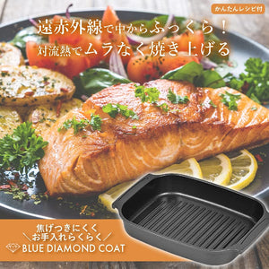 Pearl Metal Kinzoku Wave Ih Grill Plate Blue Diamond Coat Hb-2530 Made In Japan - YOYO JAPAN