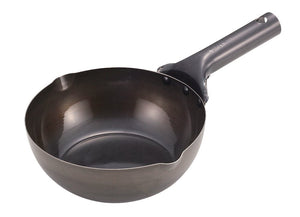Pearl Metal Kinzoku Extra Deep Stir Fry Pot 20Cm Ih Compatible Iron Frying Pan Craftsman Made In Japan Black Hb-1044 - YOYO JAPAN