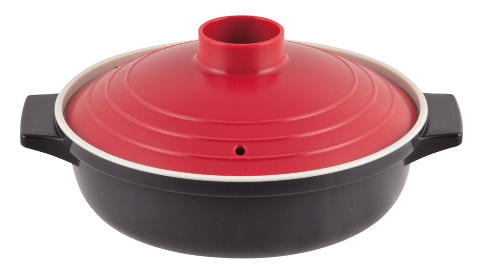 Pearl Metal Kinzoku Petit Cook Earthenware Microwave Pot 18Cm Japan Hb-2465 - YOYO JAPAN