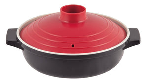 Pearl Metal Kinzoku Petit Cook Earthenware Microwave Pot 18Cm Japan Hb-2465 - YOYO JAPAN