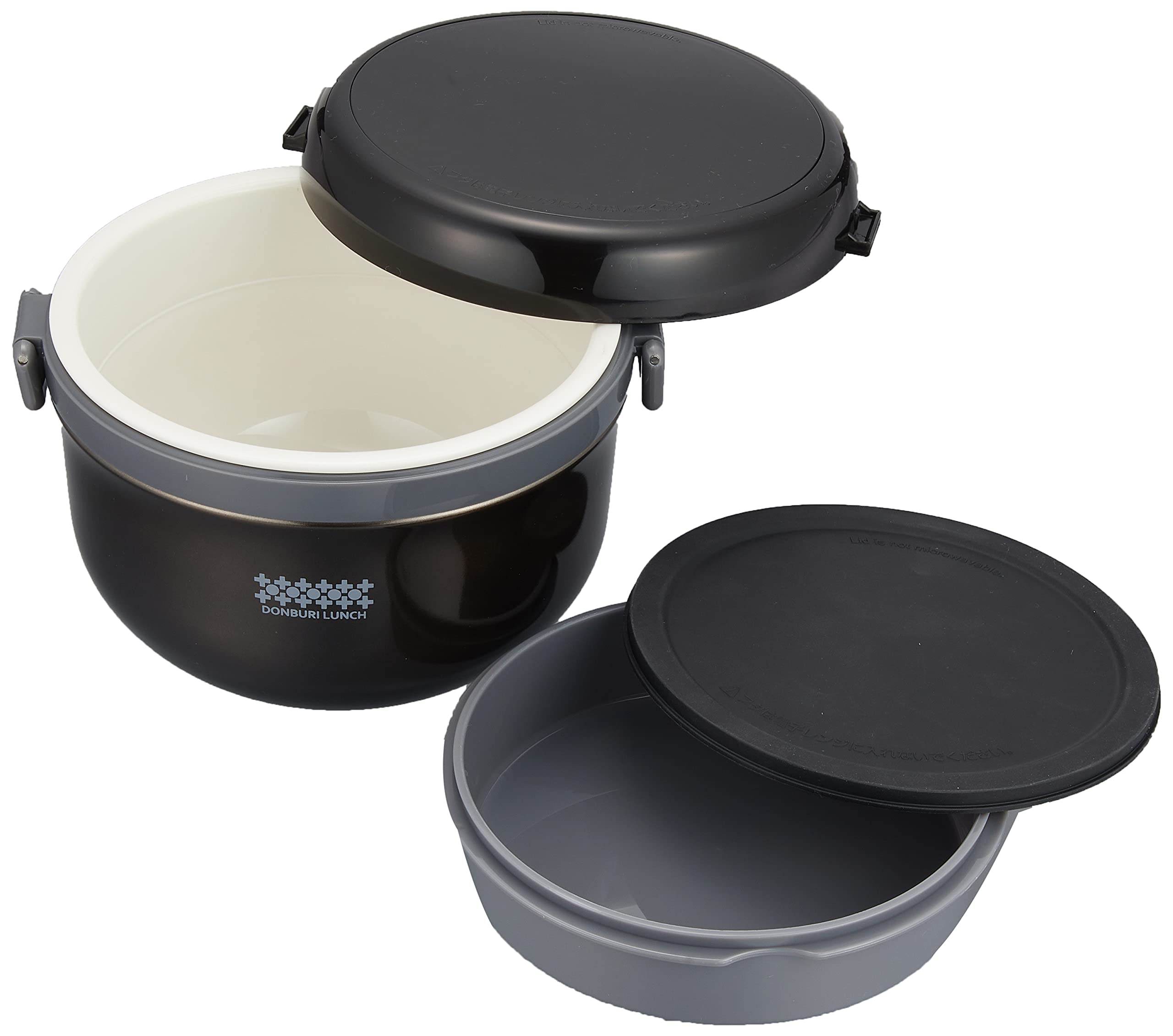 Pearl Metal Kinzoku Thermal Insulated Lunch Box 2.7 Cups W/ Bag Black Tokumori Donburi Japan - Hb-1314 - YOYO JAPAN