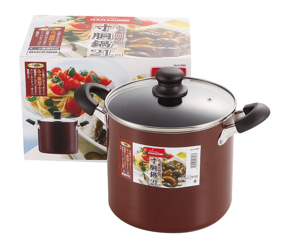 Pearl Metal Japan Kinzoku Zundo Pot 21Cm Ih Compatible Glass Pot Lid Waco Trading Mama Dinner H-2093 - YOYO JAPAN