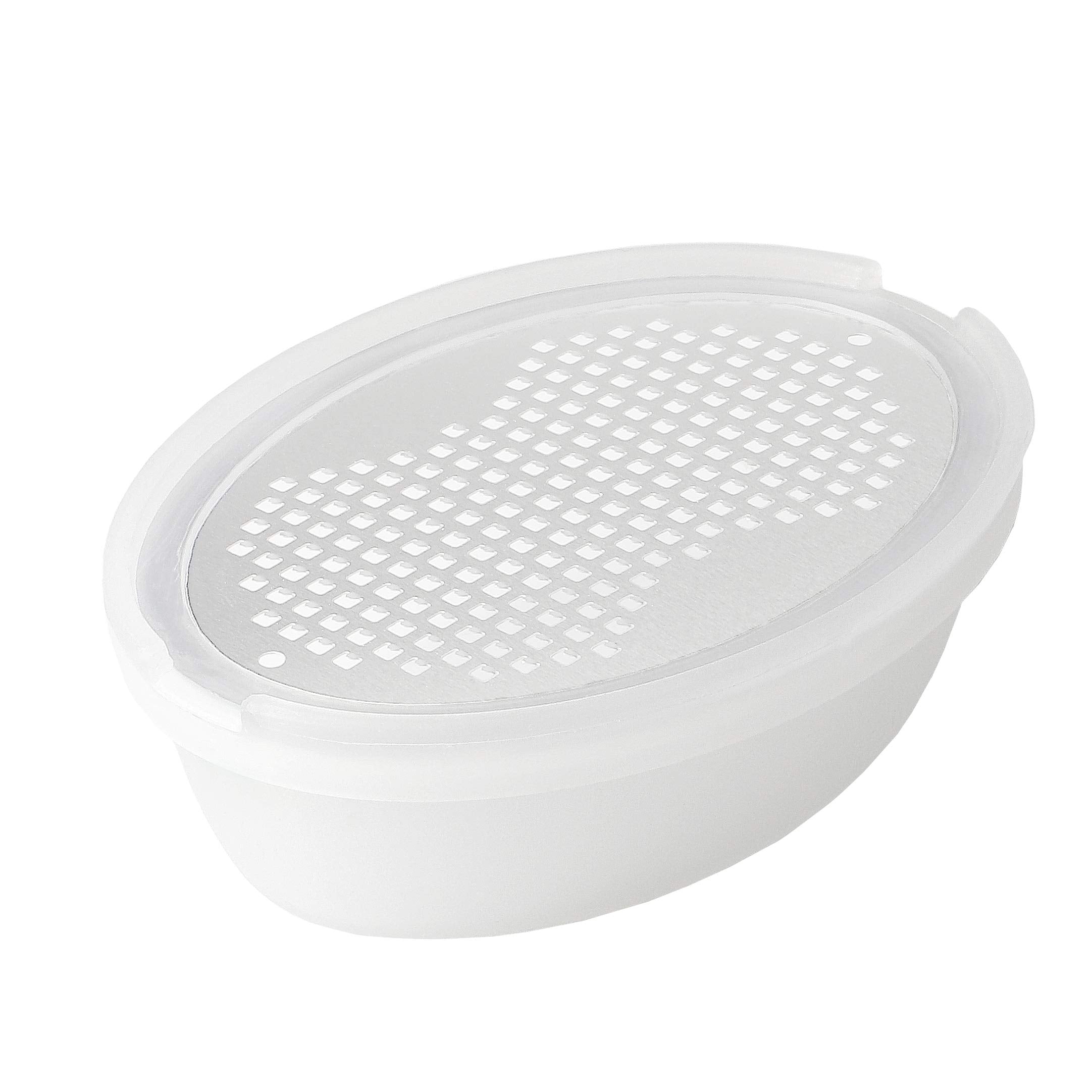 Pearl Metal Japan Grater White 9.5X6X3Cm Gagecon Cc-1204 W/ Ginger Garlic Grating Container - YOYO JAPAN