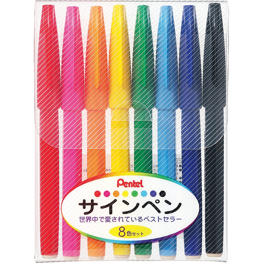 Pentel Felt-Tip Pen S520-8 8 Color Set Made In Japan - YOYO JAPAN