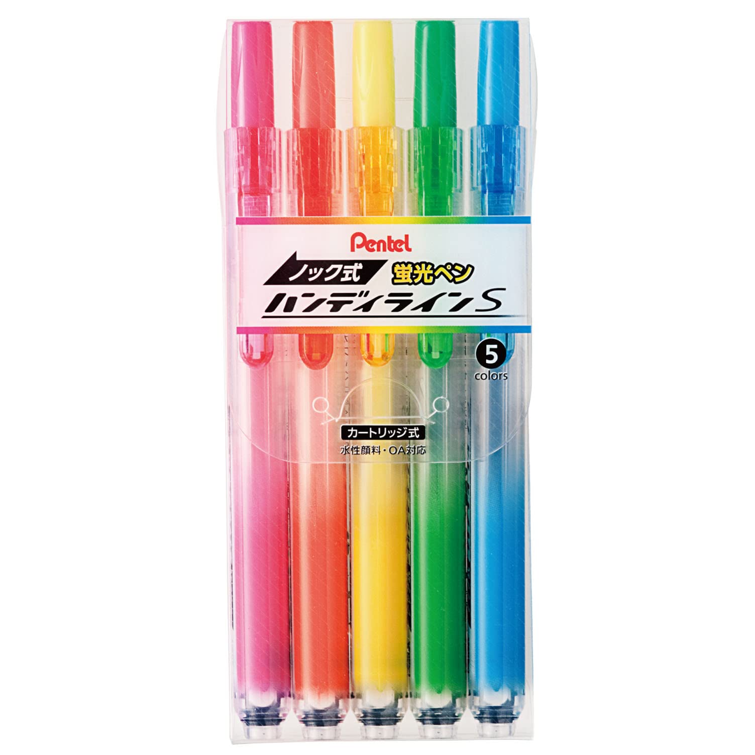 Pentel Retractable Highlighter Line S Ssxns15-5 5 Color Set Made In Japan - YOYO JAPAN
