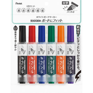 Pentel Whiteboard Marker Set Bold Fit Tip 6 Colors Model Emwl5Bf6St - YOYO JAPAN