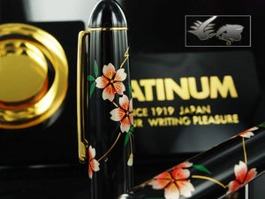 Platinum Fountain Pen #3776 Kagahira Maki-E Sakura Fine Point Japan (With Converter) - YOYO JAPAN