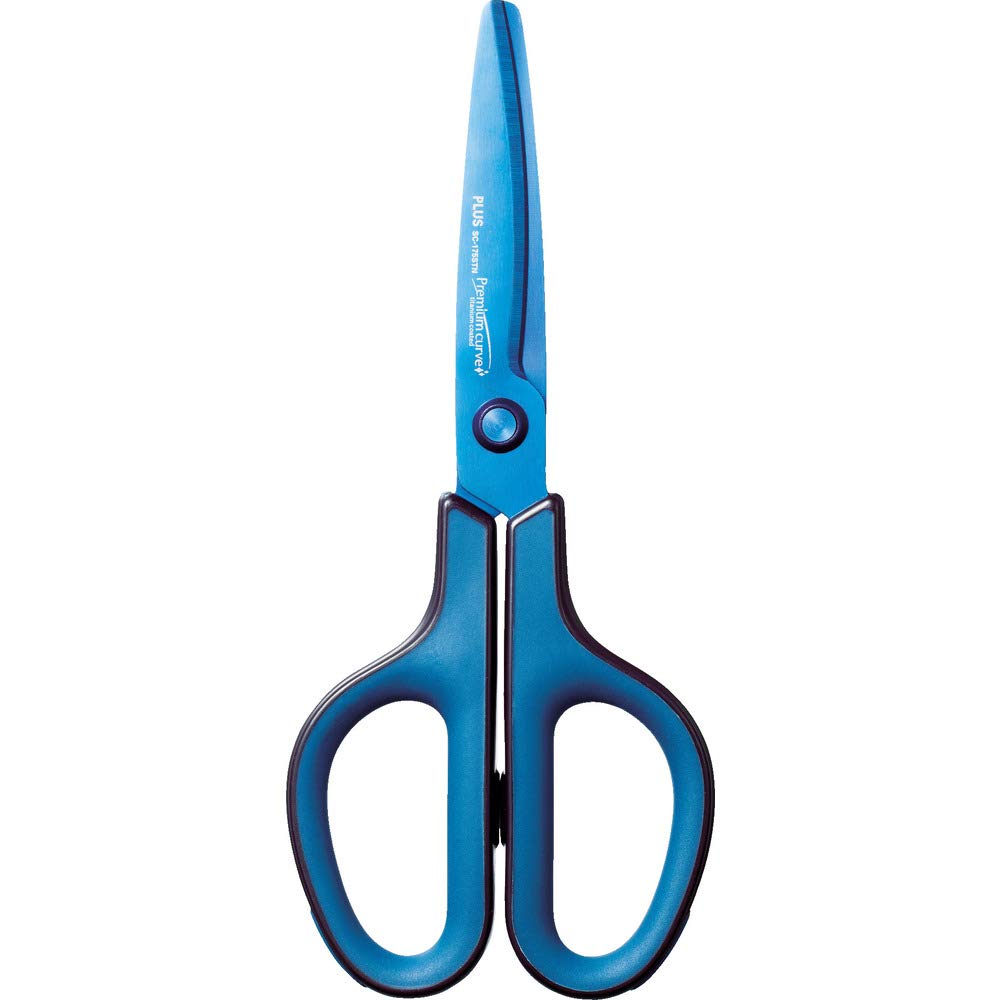 Plus 34-551 Premium Titanium Scissors Fit Cut Curve Non-Sticky Japan Sharpness Processing - YOYO JAPAN