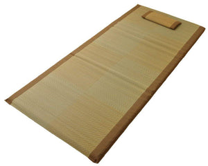 Ikehiko Corporation Japan Noah Easy Floor Mat & Pillow Set Brown (#7530390) 90X200Cm Mat & 40X20Cm Pillow - YOYO JAPAN