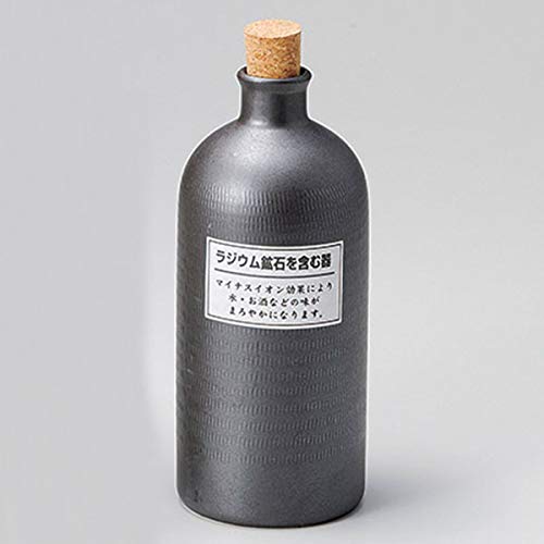 Japanese Radium Bottle Short Black Shochu Server/Bottle/Wine Cooler 720Cc Ziyue Kiln Tokiwa Tokiya Pro 28-272-038-Me - YOYO JAPAN