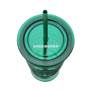 Recycled glass cold cup tumbler green 473ml - Japanese Starbucks - YOYO JAPAN