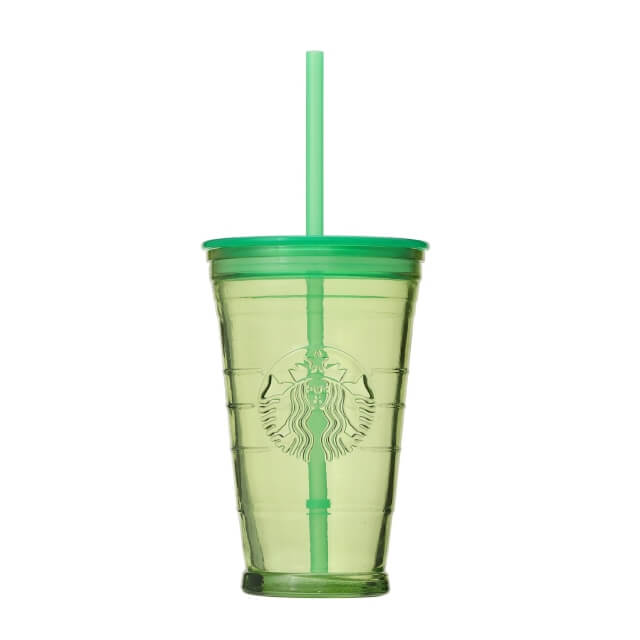 Recycled glass cold cup tumbler lime green 473ml - Japanese Starbucks - YOYO JAPAN