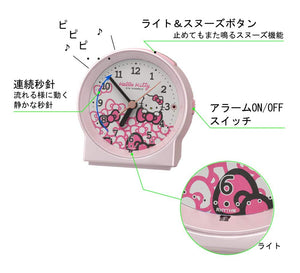 Rhythm Pink Hello Kitty Wall Clock 9.6X9.2X5.5Cm Japan Alarm Clock 8Re671Mb13 - YOYO JAPAN