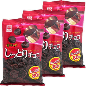 Riska Shittori Choco Chocolate Corn-Puffs Snack 80g (Pack of 3) - YOYO JAPAN