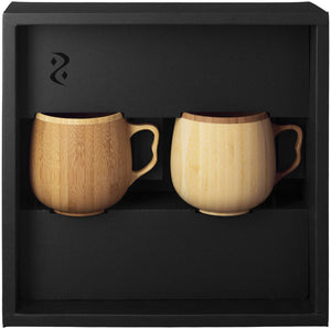 Riveret Cafe Au Lait Mug Cup 350Ml Pair Set Japan Dishwasher Safe White/Brown Rv-205Wb - YOYO JAPAN